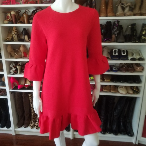 ted baker red peplum dress